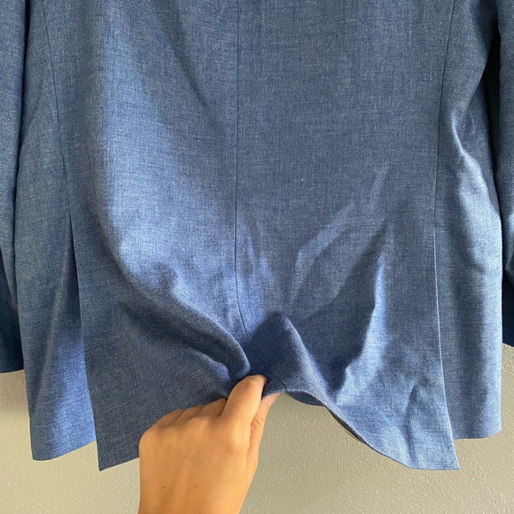 Coconut Grove Blazer Men’s Size 44 Blue Two Button Wool Bamboo Silk Work Party - Picture 10 of 11
